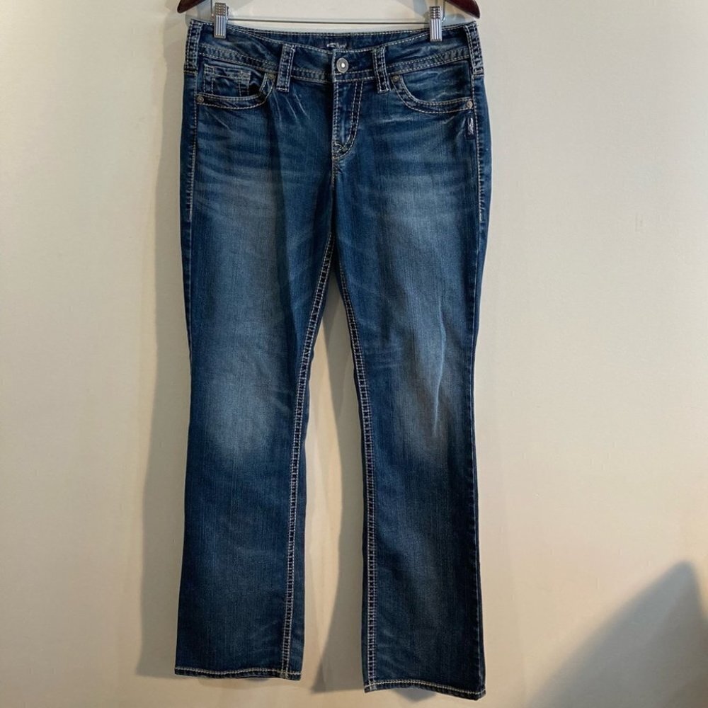 SILVER JEANS Sz 31 x 33 Suki Slim Boot Mid-Rise Jeans